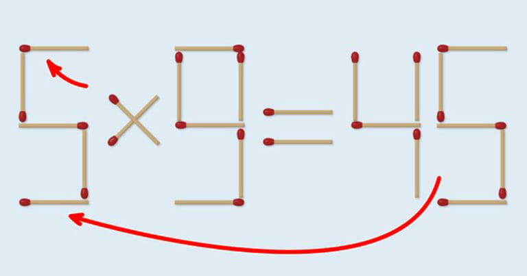 Tankenöt: Få ekvationen att bli rätt genom att flytta två tändstickor